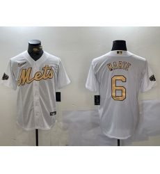 Men New York Mets 6 Starling Marte 2022 All Star White Cool Base Stitched Baseball Jersey 3