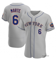 Men Nike New York Mets 6 Starling Marte Gray Flex Base Stitched MLB Jersey