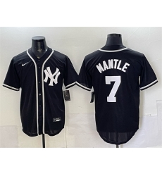 Men New York Yankees 7 Mickey Mantle 2026 Fashion Replica Black Out Stitched Baseball Jersey Men New York Yankees 7 Mickey Mantle 2026 Fashion Replica Black Out Stitched Baseball Jersey