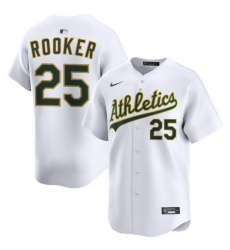 Men Athletics Nike Home Limited Custom Jersey White Rooker Brent 25