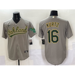 Men Oakland Athletics 16 Nick Kurtz Grey Cool Base Stitched Baseball Jersey Men Oakland Athletics 16 Nick Kurtz Grey Cool Base Stitched Baseball Jersey