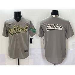 Men Oakland Athletics Team Big Logo Grey Cool Base Stitched Baseball Jersey 1 Men Oakland Athletics Team Big Logo Grey Cool Base Stitched Baseball Jersey 1
