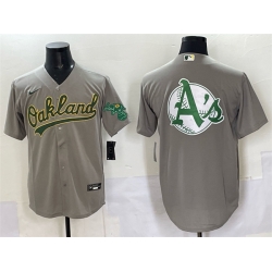 Men Oakland Athletics Team Big Logo Grey Cool Base Stitched Baseball Jersey 3 Men Oakland Athletics Team Big Logo Grey Cool Base Stitched Baseball Jersey 3