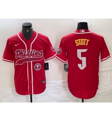 Men Philadelphia Phillies 5 Bryson Stott Red 2024 City Connect Stitched Jersey 5