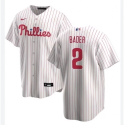 Men Philadelphia Phillies Harrison Bader #2 White Home Limited Stitched Jersey Men Philadelphia Phillies Harrison Bader #2 White Home Limited Stitched Jersey