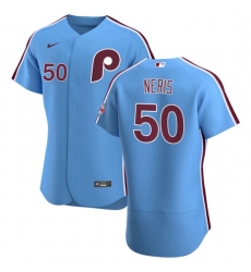 Philadelphia Phillies 50 Hector Neris Men Nike Light Blue Alternate 2020 Authentic Player MLB Jersey