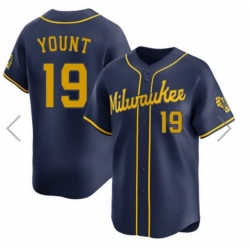 Men Nike Milwaukee Brewers 19 Robin Yount Navy Blue Alternate Stitched Baseball Jerse Men Nike Milwaukee Brewers 19 Robin Yount Navy Blue Alternate Stitched Baseball Jerse