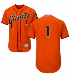 Mens Majestic San Francisco Giants 1 Gregor Blanco Orange Alternate Flex Base Authentic Collection MLB Jersey