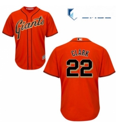 Mens Majestic San Francisco Giants 22 Will Clark Replica Orange Alternate Cool Base MLB Jersey