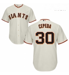 Mens Majestic San Francisco Giants 30 Orlando Cepeda Replica Cream Home Cool Base MLB Jersey