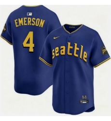 Men Seattle Mariners 4 Colt Emerson Royal 2025 Cool Base Stitched jersey Men Seattle Mariners 4 Colt Emerson Royal 2025 Cool Base Stitched jersey