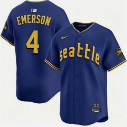 Men Seattle Mariners  4 Colt Emerson Royal 2025 Cool Base Stitched jersey