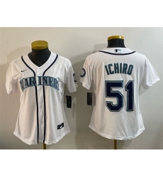 Women Seattle Mariners 51 Ichiro Suzuki White Cool Base Stitched Baseball Jersey Women Seattle Mariners 51 Ichiro Suzuki White Cool Base Stitched Baseball Jersey