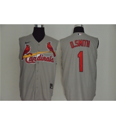 Cardinals 1 O Smith Gray Nike Cool Base Sleeveless Jersey