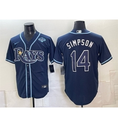 Men Tampa Bay Rays 14 Chandler Simpson Navy 2026 AL East Champions Patch Vapor Limited Stitched Baseball Jersey Men Tampa Bay Rays 14 Chandler Simpson Navy 2026 AL East Champions Patch Vapor Limited Stitched Baseball Jersey