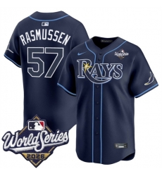 Men Tampa Bay Rays 57 Drew Rasmussen Navy 2026 World Series Limited Stitched Baseball Jersey Men Tampa Bay Rays 57 Drew Rasmussen Navy 2026 World Series Limited Stitched Baseball Jersey