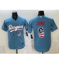 Men Texas Rangers 6 Josh Jung Blue 2026 USA 250 Fourth of July Home Stitched Baseball Jersey Men Texas Rangers 6 Josh Jung Blue 2026 USA 250 Fourth of July Home Stitched Baseball Jersey