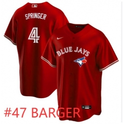 MLB Toronto Blue Jays for #47 Barger Red Stitched MLB jersey