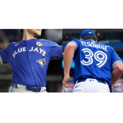 Men Toronto Blue Jay Trey Yesavage #39 Blue Stitched Baseball Jersey Men Toronto Blue Jay Trey Yesavage #39 Blue Stitched Baseball Jersey