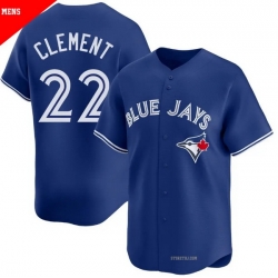 Men Toronto Blue Jays 22 Ernie Clement Royal Cool Base Stitched Baseball Jersey Men Toronto Blue Jays 22 Ernie Clement Royal Cool Base Stitched Baseball Jersey