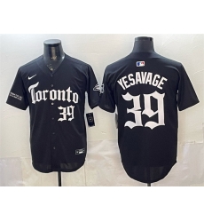 Men Toronto Blue Jays 39 Trey Yesavage Black Gothic North Edition Limited Stitched Baseball Jersey