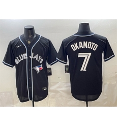 Men Toronto Blue Jays  7 Kazuma Okamoto 2026 Fashion Replica Black Out Stitched Baseball Jersey