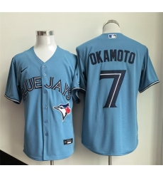 Men Toronto Blue Jays 7 Kazuma Okamoto Blue Limited Stitched Baseball Jersey Men Toronto Blue Jays 7 Kazuma Okamoto Blue Limited Stitched Baseball Jersey