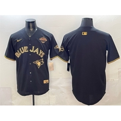 Men Toronto Blue Jays Blank Black Gold 2025 American League Champions Limited Stitched Baseball Jersey