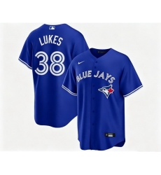 Men Toronto Blue Jays Nathan Lukes 38 Blue Away Flex Base Stitched Baseball Jersey Men Toronto Blue Jays Nathan Lukes 38 Blue Away Flex Base Stitched Baseball Jersey
