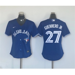 Women Toronto Blue Jays 27 Vladimir Guerrero Jr  Blue Cool Base Stitched Baseball Jersey 28Run Small 29 Women Toronto Blue Jays 27 Vladimir Guerrero Jr  Blue Cool Base Stitched Baseball Jersey 28Run Small 29