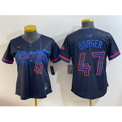 Youth Toronto Blue Jays 47 Addison Barger Navy 2024 City Connect Limited Stitched Baseball Jersey Youth Toronto Blue Jays 47 Addison Barger Navy 2024 City Connect Limited Stitched Baseball Jersey
