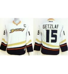 Anaheim Ducks 15 Ryan Getzlaf White NHL Hockey Jersey