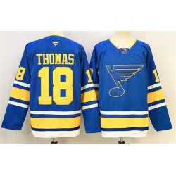 Men St  Louis Blues 18 Robert Thomas Blue 2025 Stitched Hockey Jersey Men St  Louis Blues 18 Robert Thomas Blue 2025 Stitched Hockey Jersey