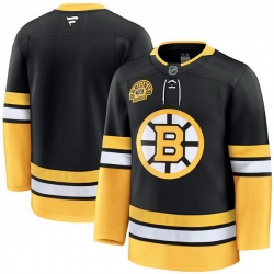 Men Boston Bruins Blank Black 100th Anniversary Stitched Hockey Jersey