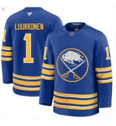 Men Buffalo Sabres  1 Ukko Pekka Luukkonen Blue Stitched Hockey Jersey