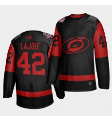 Carolina Hurricanes 42 Max Lajoie Black Men 2021 Stadium Series Outdoor Game Jersey