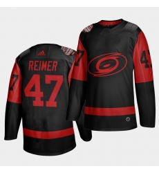 Carolina Hurricanes 47 James Reimer Black Men 2021 Stadium Series Outdoor Game Jersey