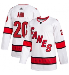 Hurricanes 20 Sebastian Aho White Road Authentic Stitched Hockey Jersey