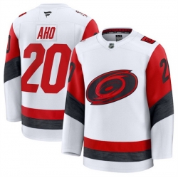 Men Carolina Hurricanes 20 Sebastian Aho White 2025 Away Stitched Hockey Jersey Men Carolina Hurricanes 20 Sebastian Aho White 2025 Away Stitched Hockey Jersey