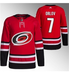 Men Carolina Hurricanes 7 Dmitry Orlov Red Stitched Jersey