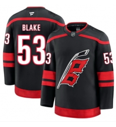 Men Carolina Hurricanes Jackson Blake #53 Fanatics Away Black Jersey Men Carolina Hurricanes Jackson Blake #53 Fanatics Away Black Jersey