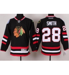 Chicago Blackhawks 28 Ben Smith Black 2014 Stadium Series NHL Jersey A PATCH