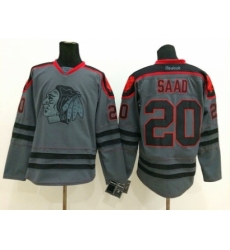 NHL chicago blackhawks #20 Brandon Saad Charcoal Cross Check Jerseys