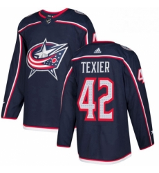 Mens Adidas Columbus Blue Jackets 42 Alexandre Texier Premier Navy Blue Home NHL Jersey 