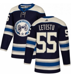 Mens Adidas Columbus Blue Jackets 55 Mark Letestu Authentic Navy Blue Alternate NHL Jersey 