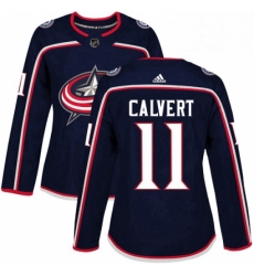 Womens Adidas Columbus Blue Jackets 11 Matt Calvert Authentic Navy Blue Home NHL Jersey 