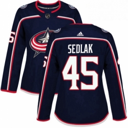 Womens Adidas Columbus Blue Jackets 45 Lukas Sedlak Premier Navy Blue Home NHL Jersey 