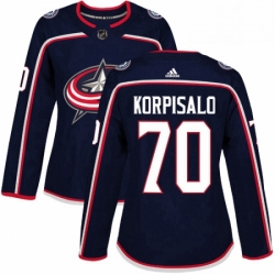 Womens Adidas Columbus Blue Jackets 70 Joonas Korpisalo Premier Navy Blue Home NHL Jersey 