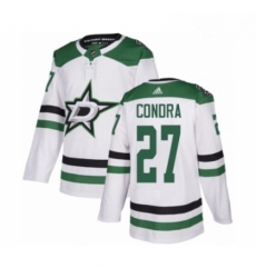 Youth Adidas Dallas Stars 27 Erik Condra Authentic White Away NHL Jersey 