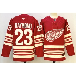 Men Detroit Red Wings 23 Lucas Raymond Red 2025 26 Centennial Premium Stitched Hockey Jersey Men Detroit Red Wings 23 Lucas Raymond Red 2025 26 Centennial Premium Stitched Hockey Jersey